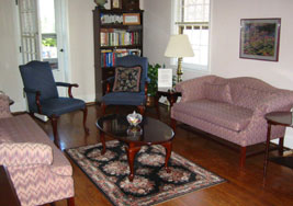 "Individuals, couples & families recieve counceling in this cozy office." 